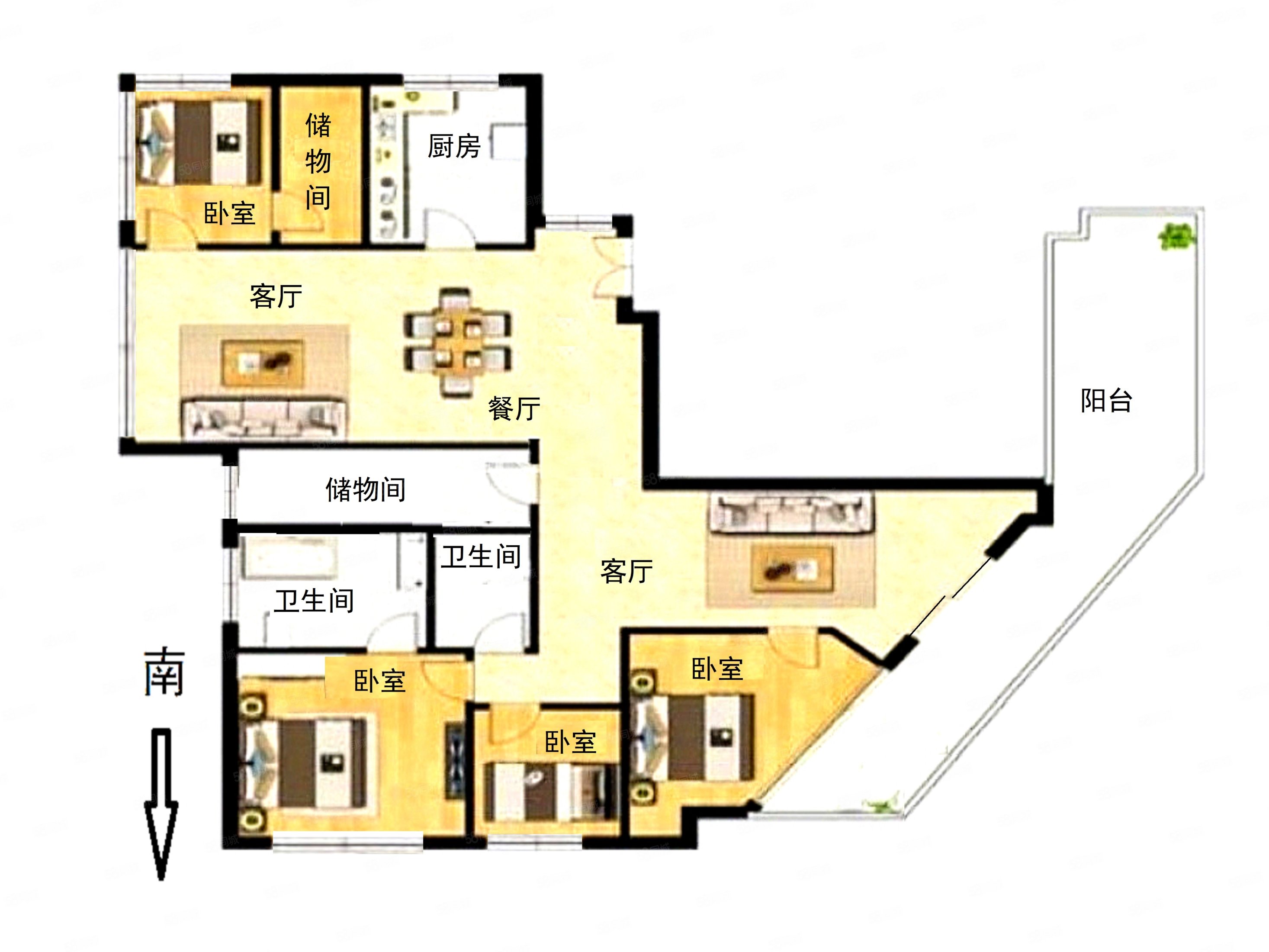 户型,新出带大阳台,全新未住过,业主诚意出售,可看房,复兴珑御-上海58