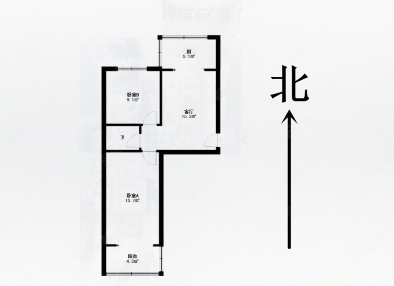 金马小区腾达园2室1厅1卫66.72㎡南北75万