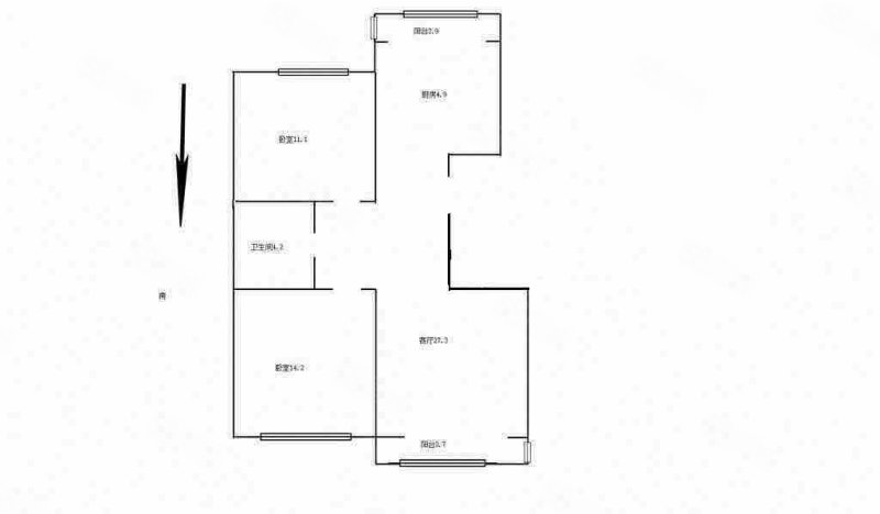 春和仁居2室1厅1卫95.17㎡南北192万