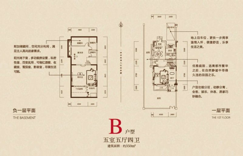 阳光城翡丽湾一期(别墅)5室2厅4卫350㎡南北500万