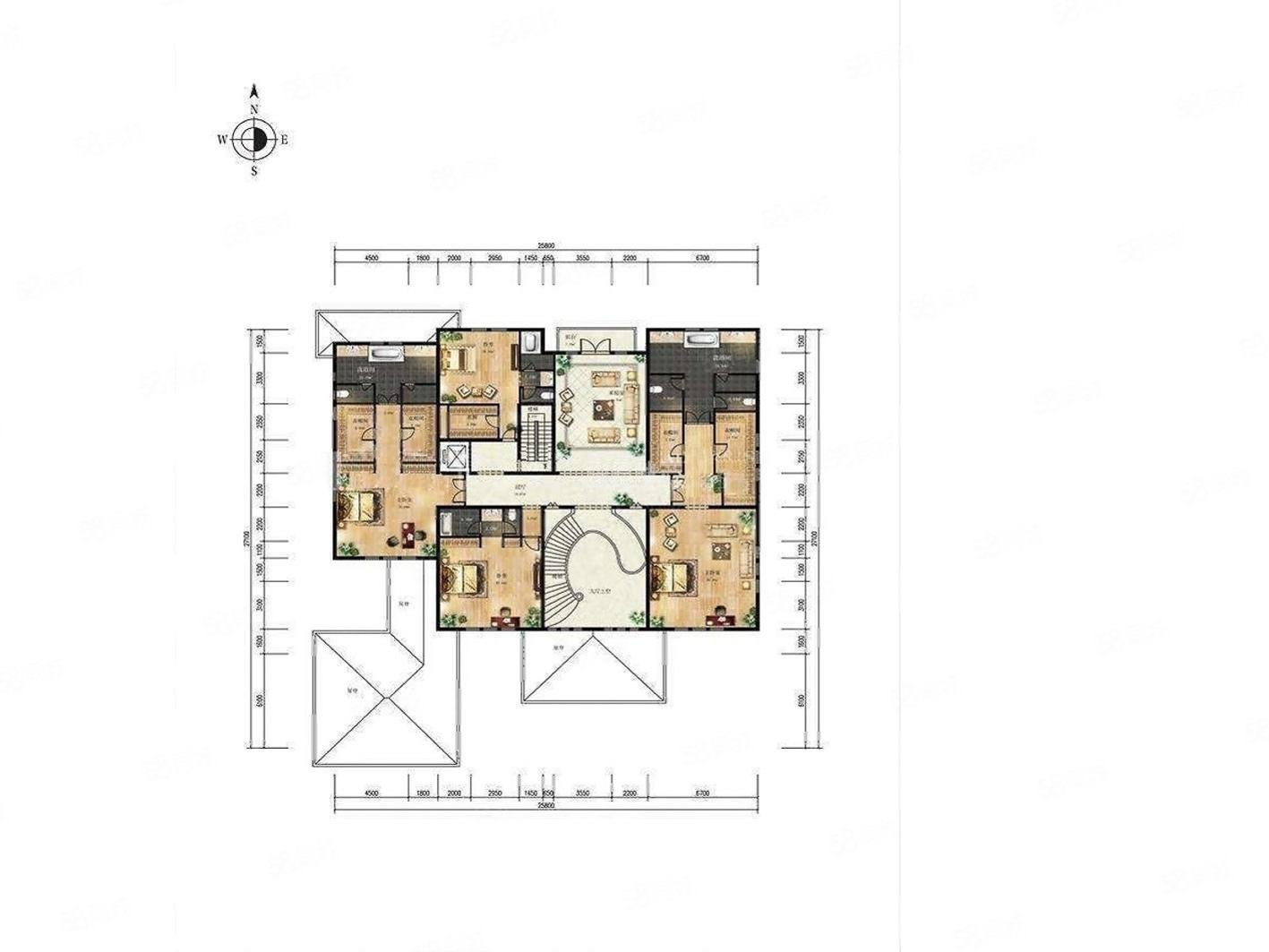 龍湖頤和原著6室3廳5衛(wèi)1096㎡南北18000萬