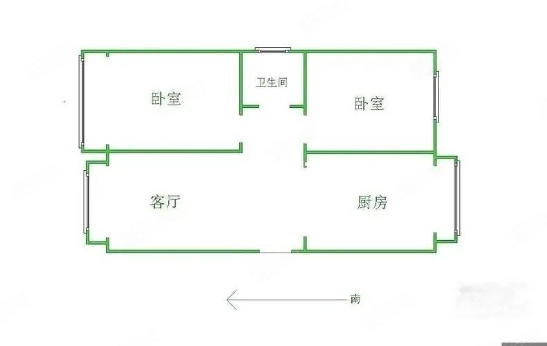 福源公寓(武清)2室2厅1卫95㎡南北53万