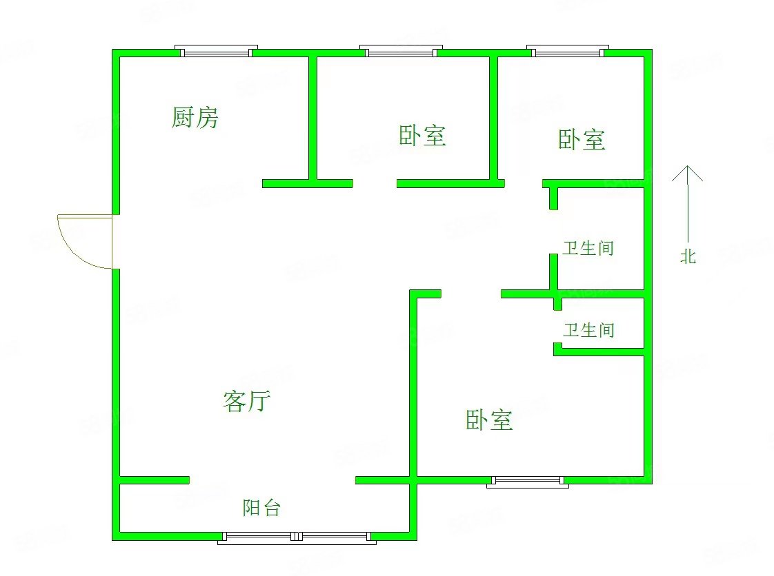 【10图】万科城一期现房电梯房三室精装修,万科城-渭南58同城