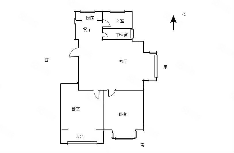 润地凤凰城3室2厅1卫108.85㎡南北64.5万