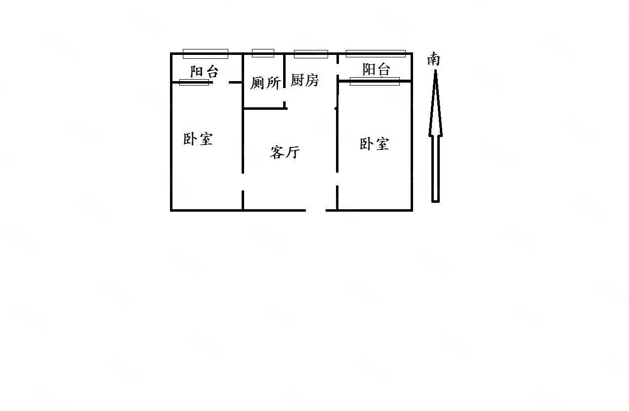 光明日化宿舍2室1厅1卫65.89㎡南99万