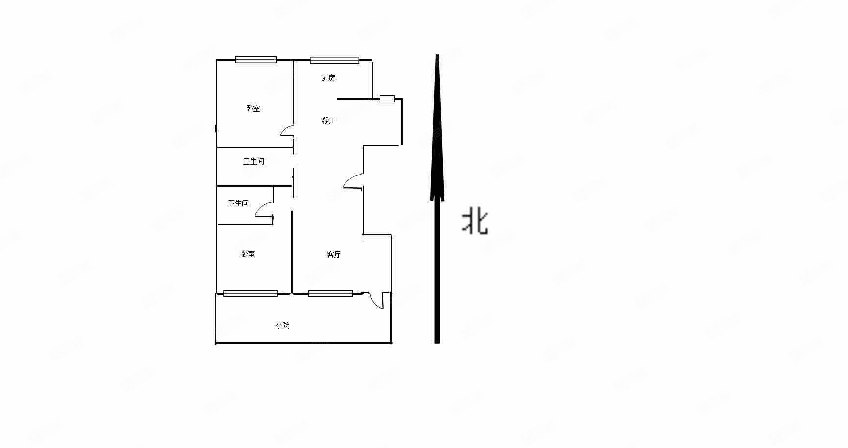 恩和家园2室2厅2卫117.72㎡南北125万