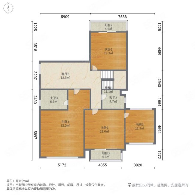 内森庄园(别墅)6室3厅6卫515.85㎡南北2500万