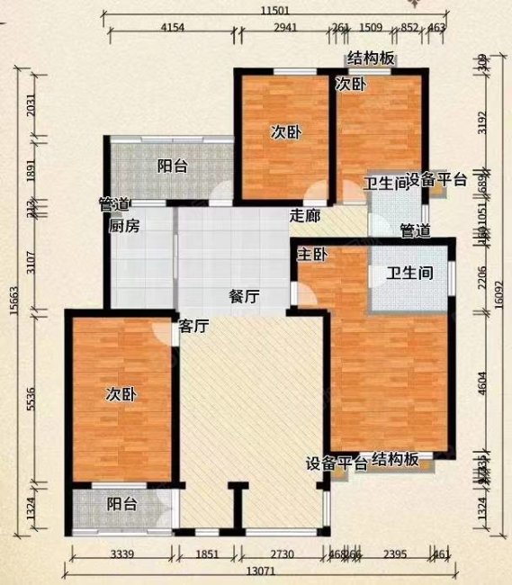 紫鑫御湖湾3室2厅2卫108.42㎡南北105万