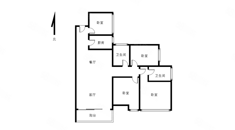 华盛观荟名庭4室2厅2卫89㎡南北448万