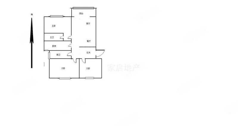 富力城(二期AB区)3室2厅2卫120㎡南北95万