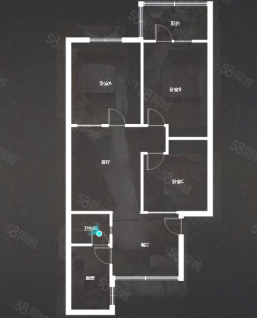 东二道街52号院3室2厅1卫88.77㎡南北161万