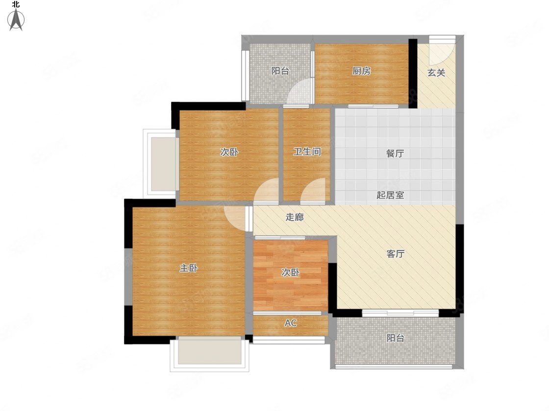 【10图】朝南户型,精装3房,急售70万,游泳池旁,保利山水怡城-南宁58