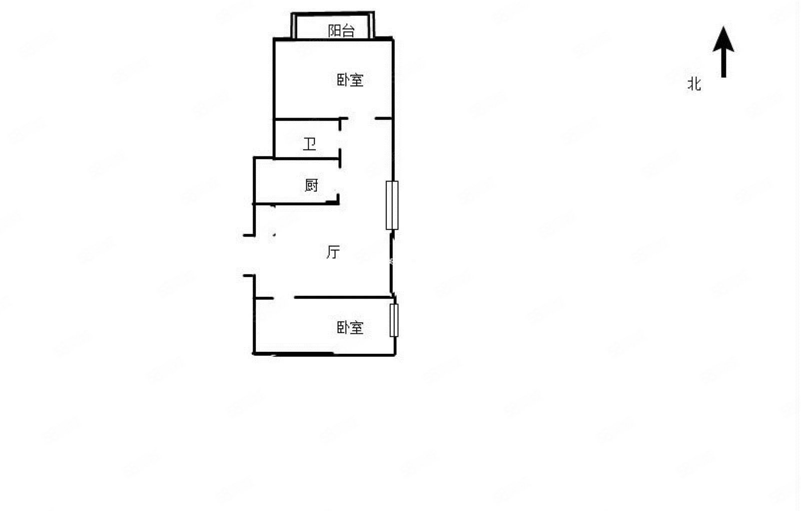 桥景苑2室1厅1卫72㎡南北168万