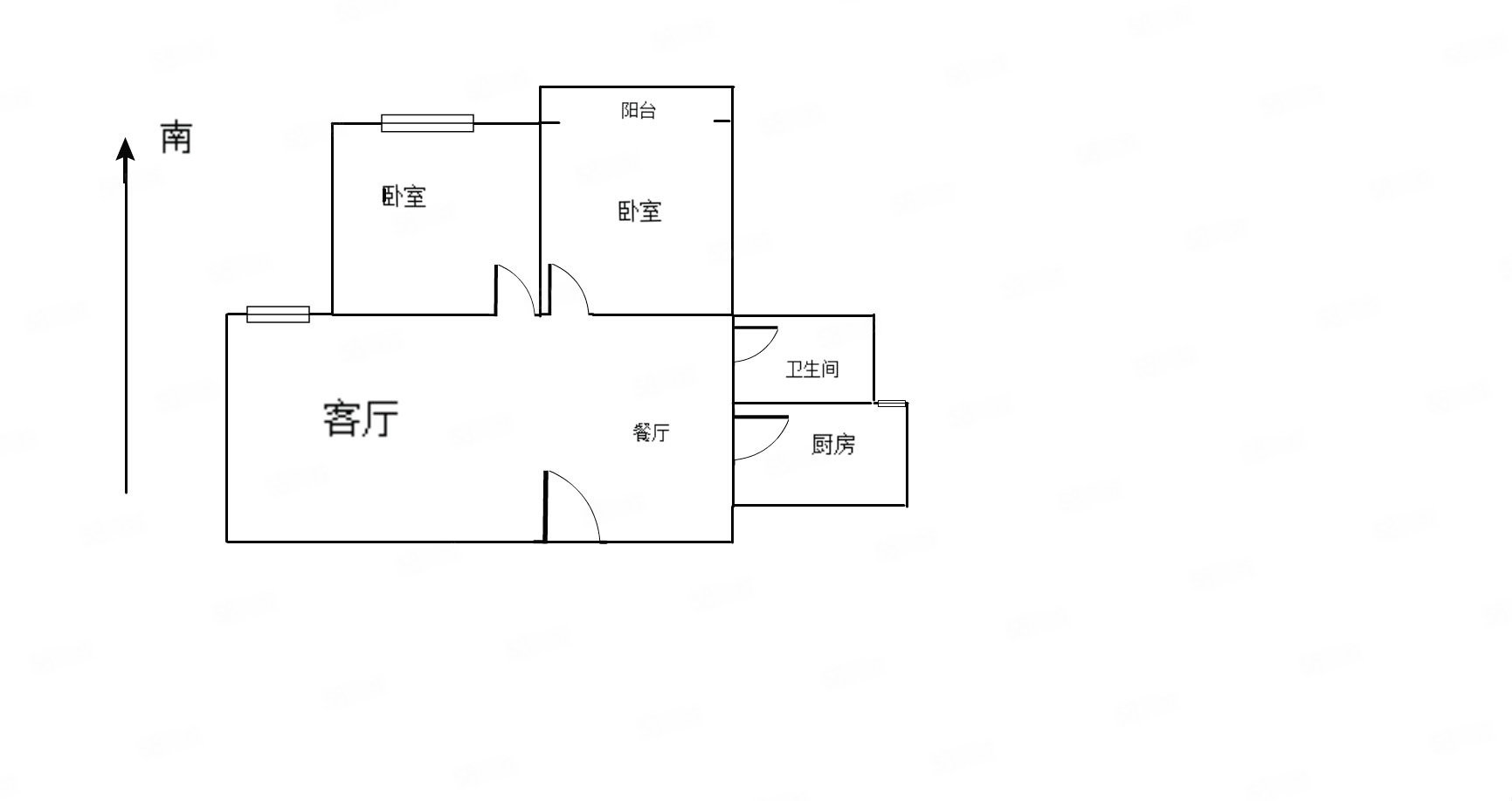 明珠世纪城2室1厅1卫83㎡南北55万