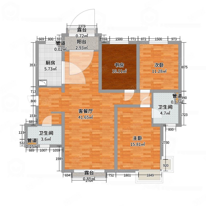 天庆嘉园2室2厅1卫102㎡南75.8万