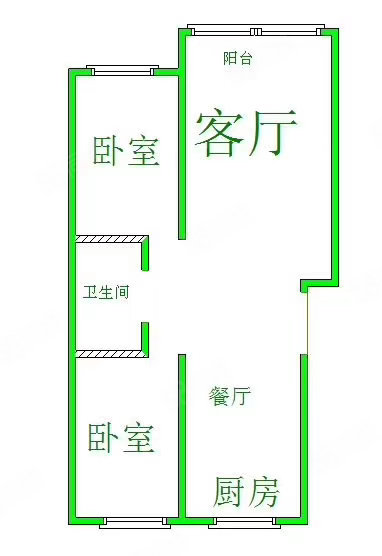 宏运凤凰新城二期2室2厅1卫88㎡南北52.8万