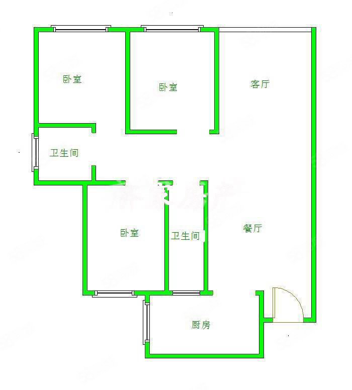 中央金座3室2厅2卫99㎡南北72万