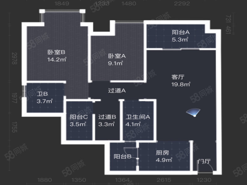 佳兆业丽晶公馆3室2厅2卫93.35㎡北112.8万