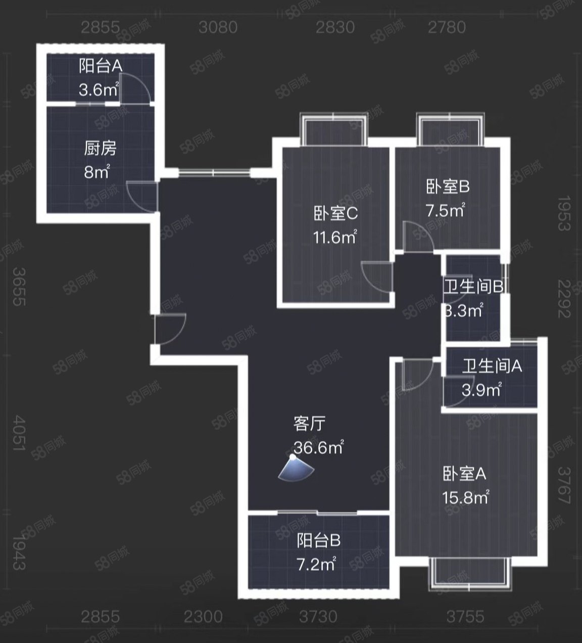 恒大雅苑3室2厅2卫124.87㎡南北125万