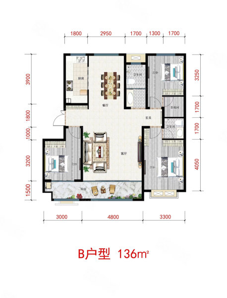 金城镜湖壹号3室2厅2卫137㎡南北103万