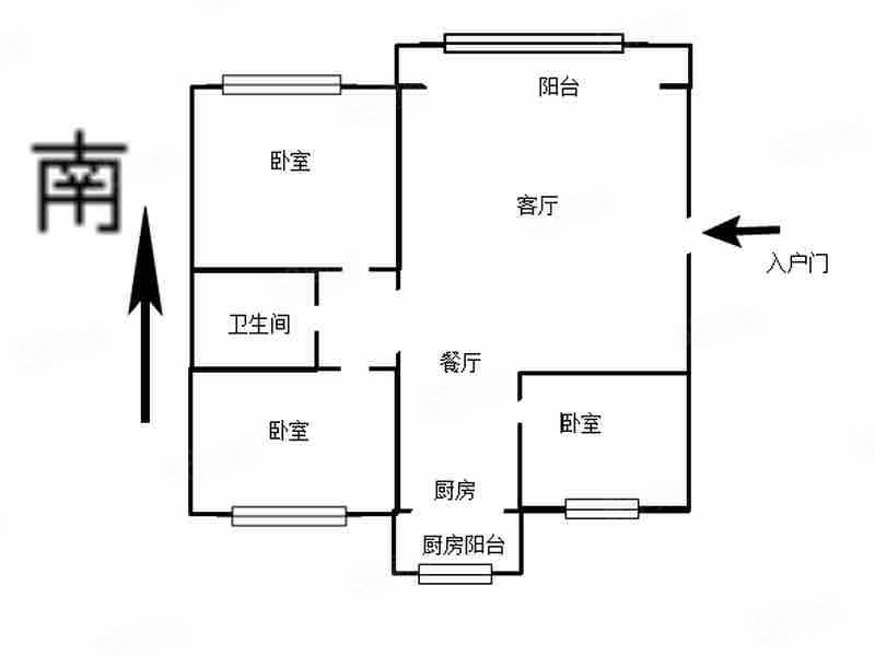 金茂园3室2厅1卫128㎡南北71.6万