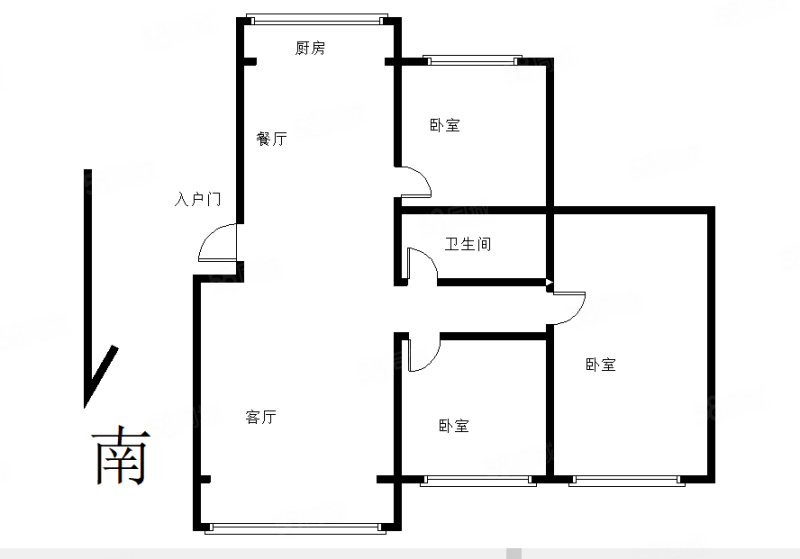 恒盛阳光佳和3室2厅2卫122㎡南北79万