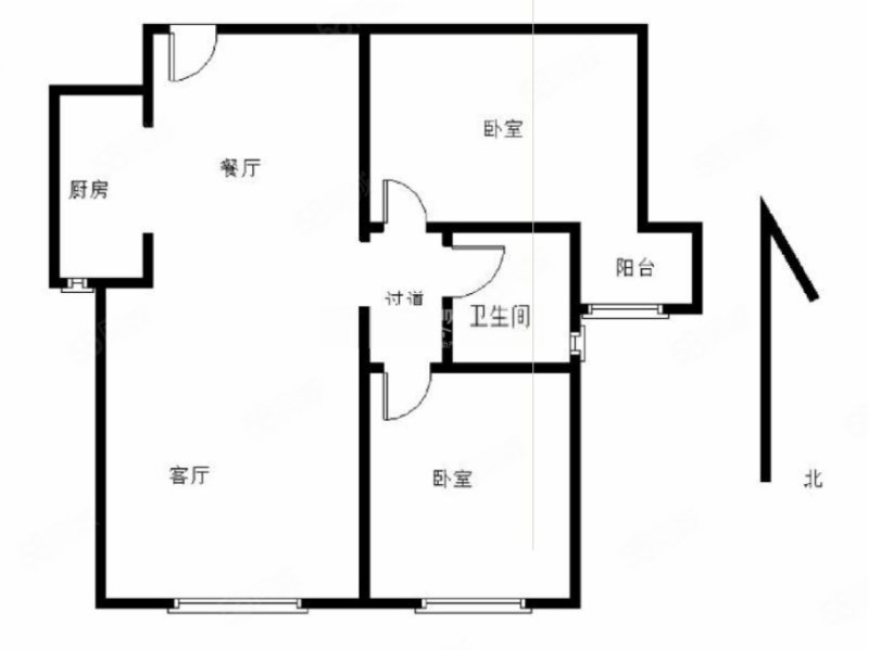 天海誉天下(A区)2室2厅1卫96.87㎡南北139.5万