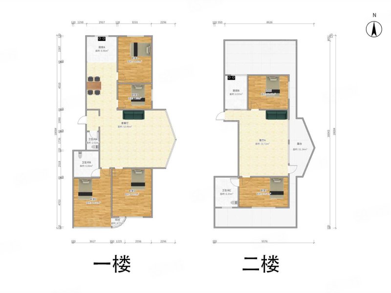 东北名苑6室3厅3卫167.9㎡南北310万