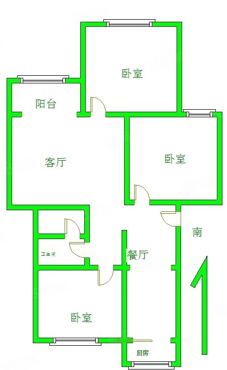 溫泉西里3室2廳1衛(wèi)91.73㎡南北140萬