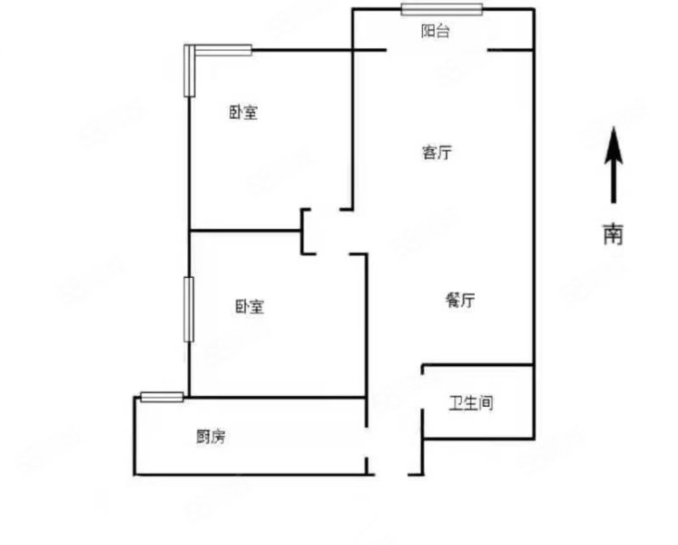 金城公寓3室2厅1卫100㎡南北40万