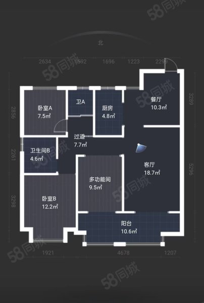 新城吾悦公馆3室2厅2卫125.85㎡南165万