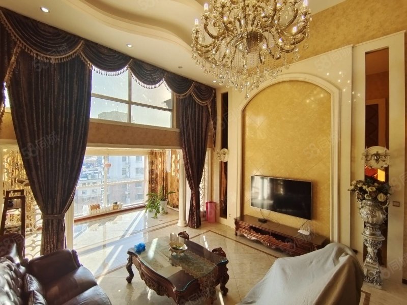 名尚复式豪华装修 客厅挑高6米 一梯一户,名尚国际社区-淄博58同城