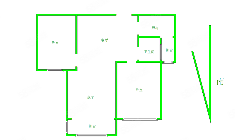 阳光丽都2室2厅1卫89㎡南北50万