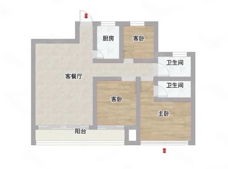 万锦花苑3室2厅2卫135㎡南北318万