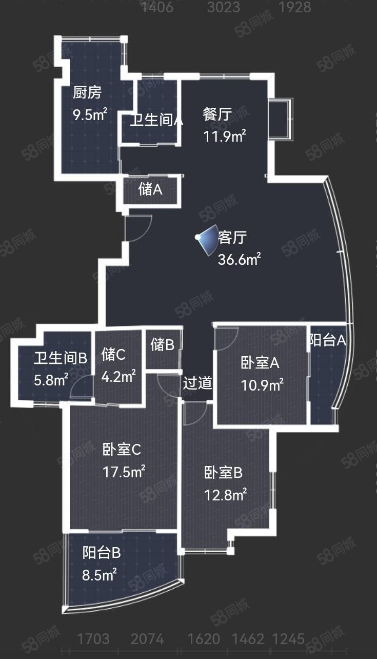 南瓯景园3室2厅2卫168.28㎡南北230万