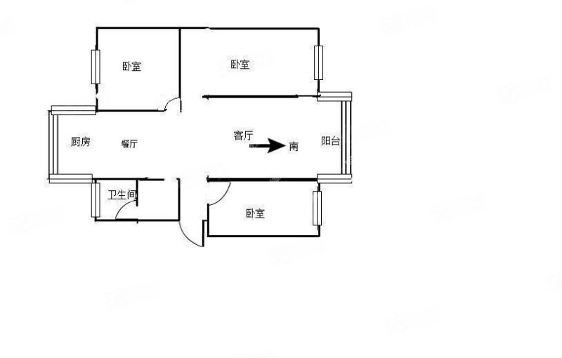 物资大院(五华)3室2厅1卫72.89㎡南北175万