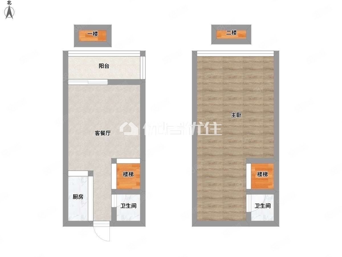 新城吾悦广场1室1厅1卫27.77㎡南北27万