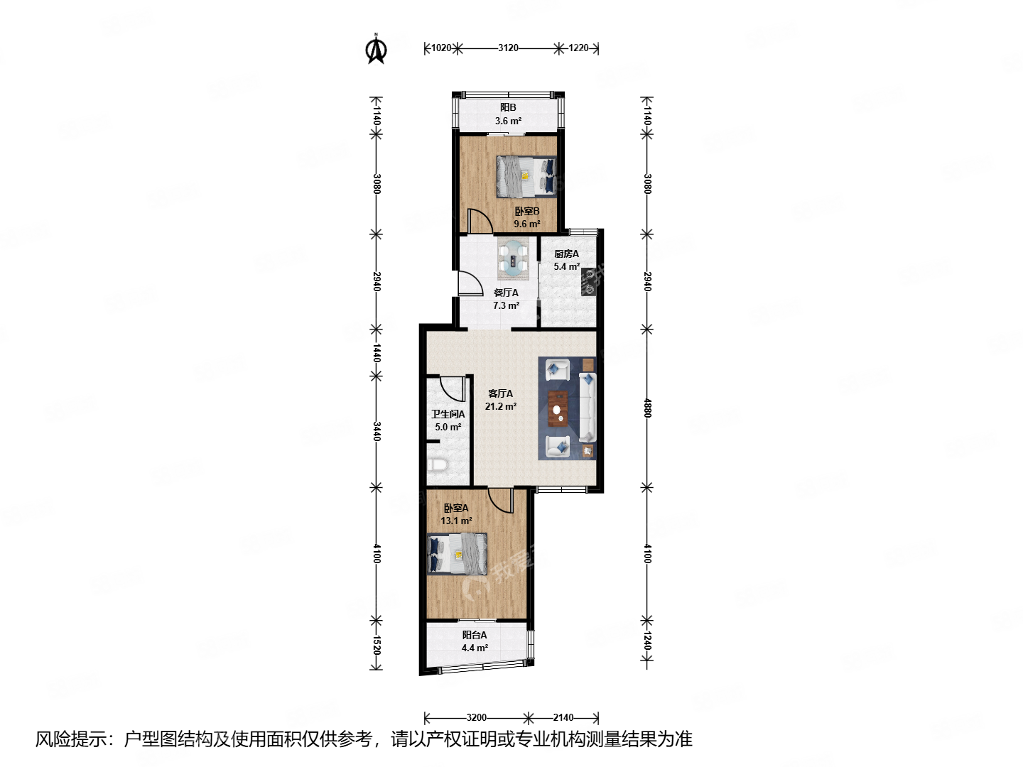 沁馥家園2室2廳1衛(wèi)89.82㎡南北80萬