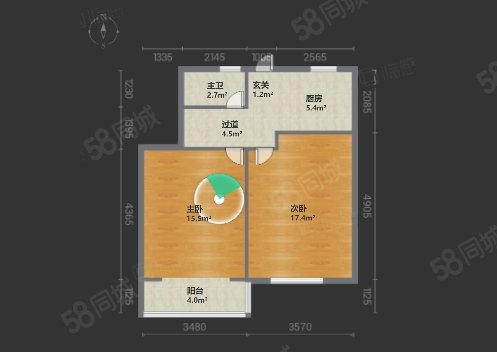 真如西村2室0厅1卫48.2㎡南246万