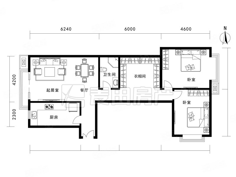 上元君庭2室2厅2卫129.96㎡东西819万