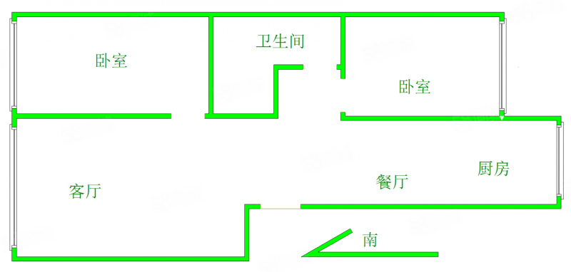 江南雅居2室2厅1卫99.39㎡南北36.7万