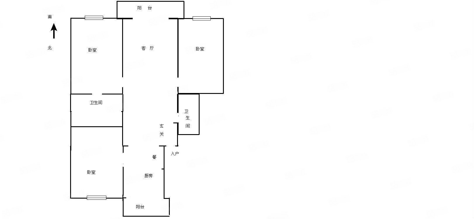 信恒花园3室2厅2卫120.23㎡南北82万