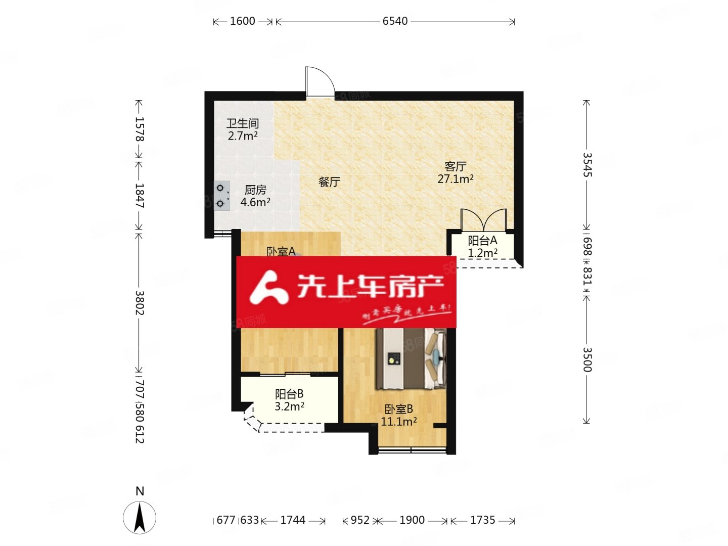 美拆迁 霞镜新城 方正户型,霞镜新城四区-福州58同城