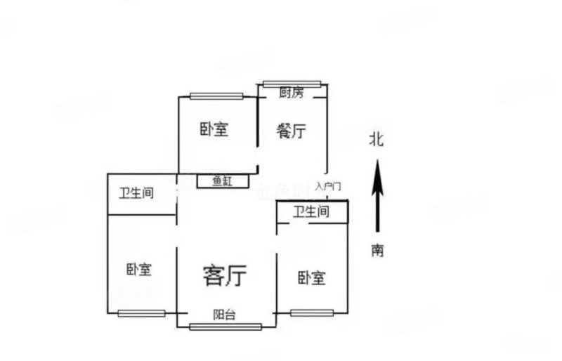 宁静之都檀城西区3室2厅2卫132㎡南北255万