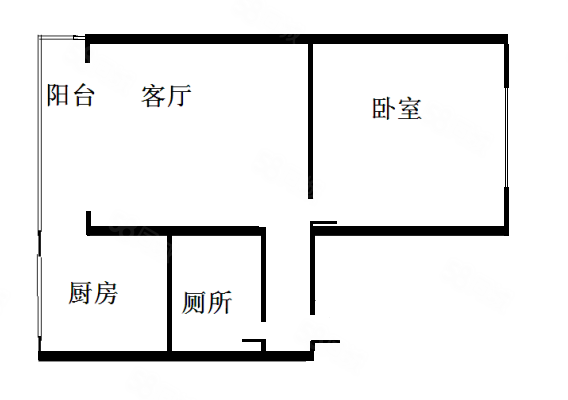 兴亿小区1室1厅1卫49.55㎡南北55万