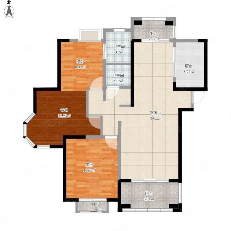 嘉慧园3室2厅2卫116㎡南278万