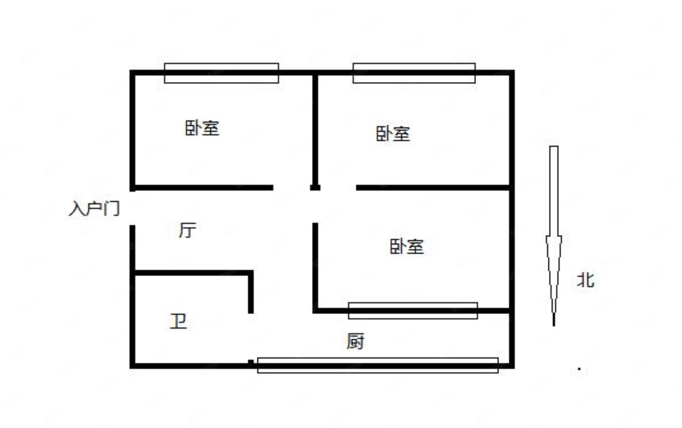 建科社区3室1厅1卫60.5㎡南北56万