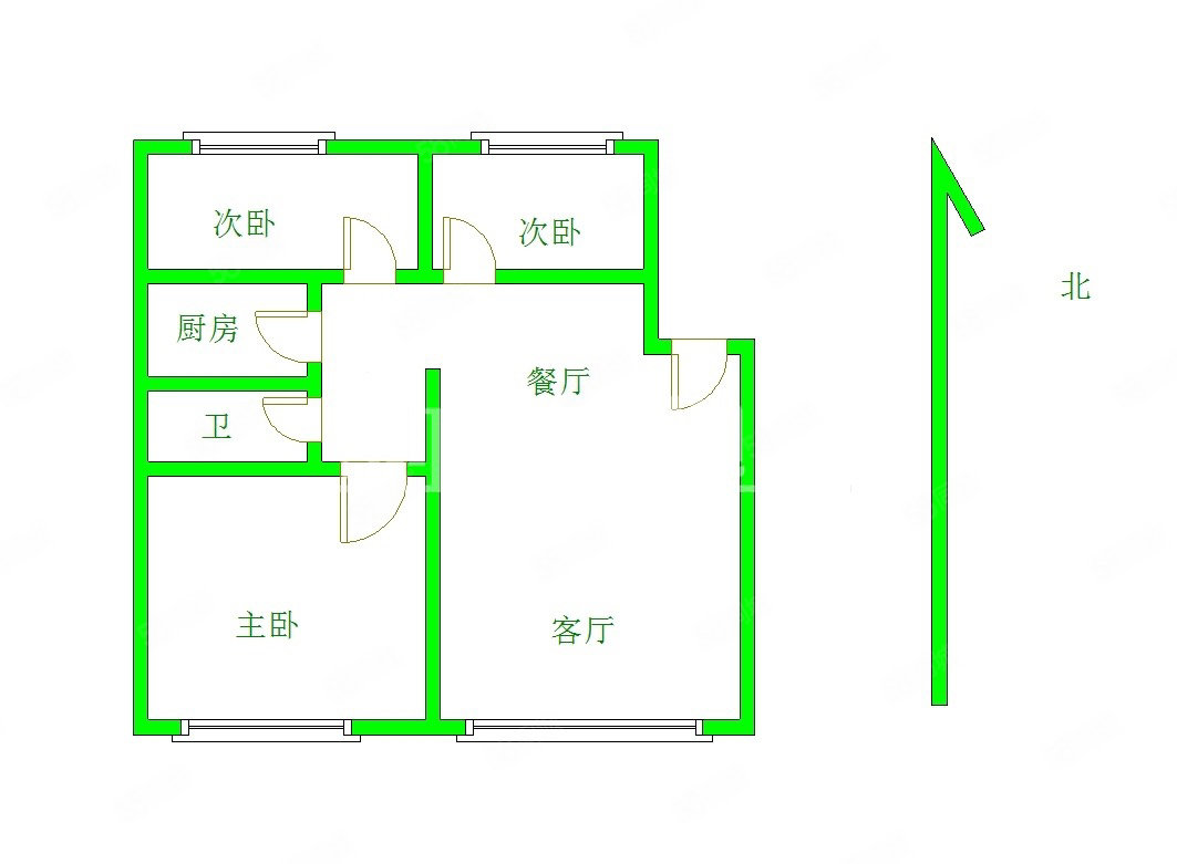 河套名都3室1厅1卫126㎡南北72万