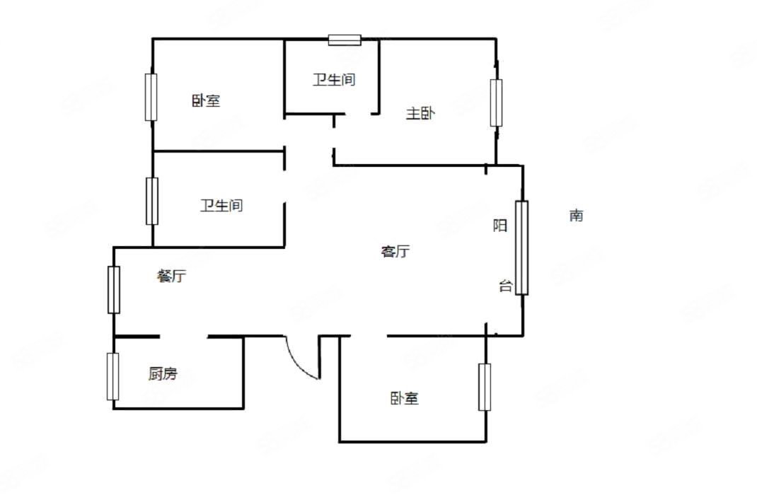 欢乐江山(三期)3室2厅2卫121㎡南北110万