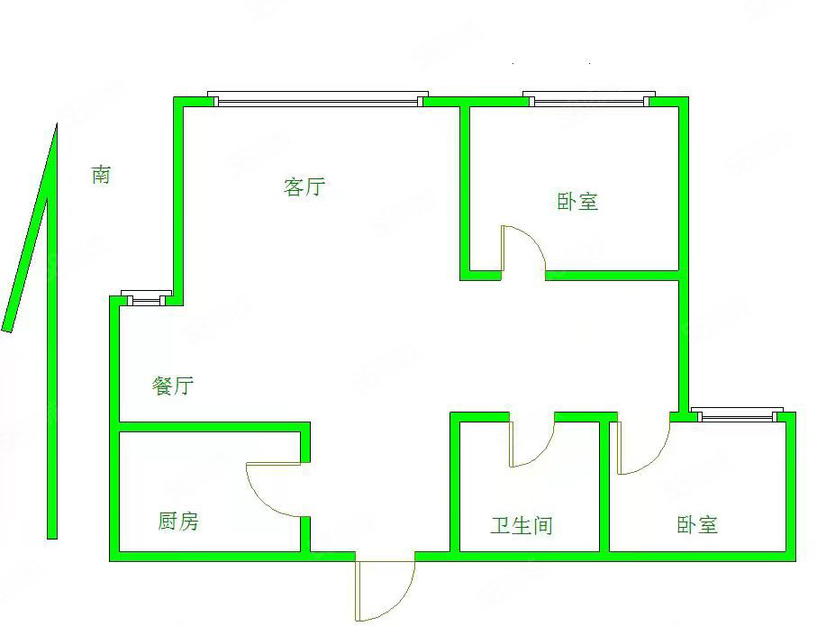 亲亲城2室1厅1卫74.78㎡南北35万